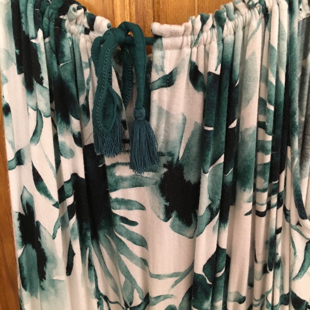 Green floral dress